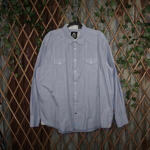 XXL - Vintage / Y2K light blue button up 2000s dress shirt
